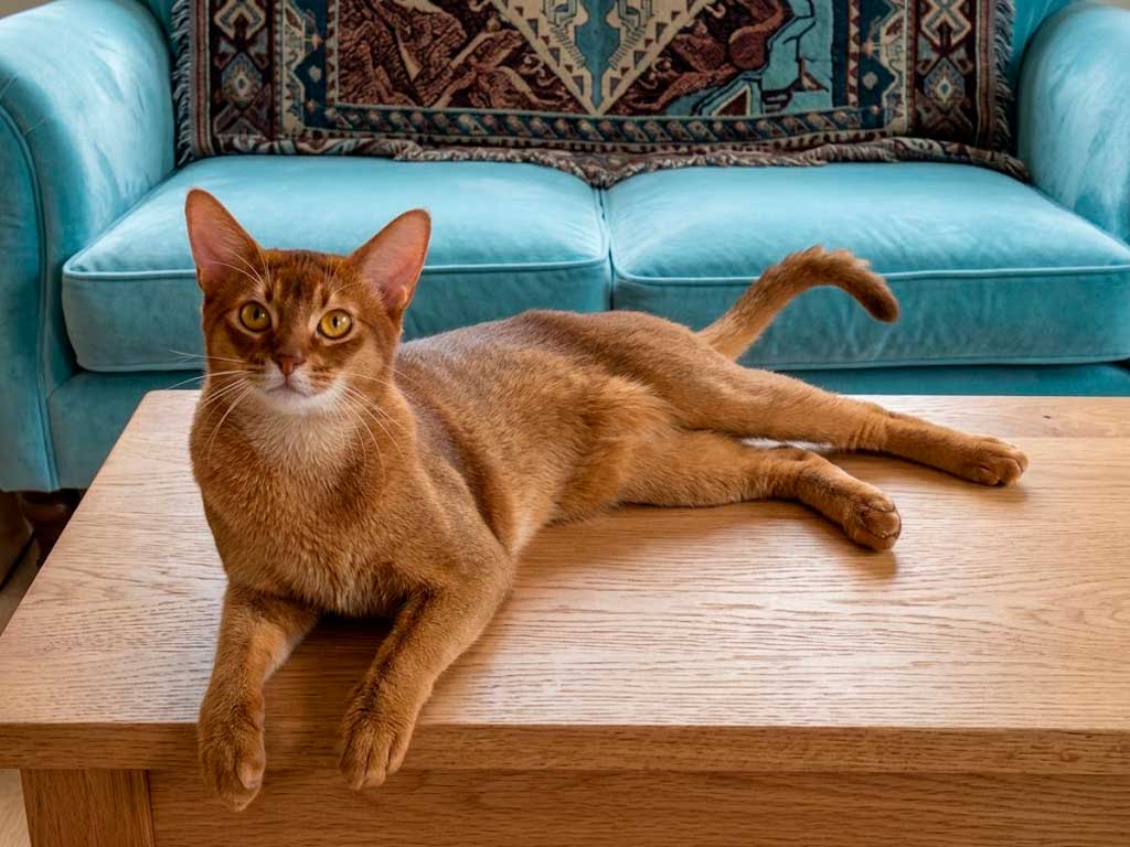 Abyssinian yellow cat