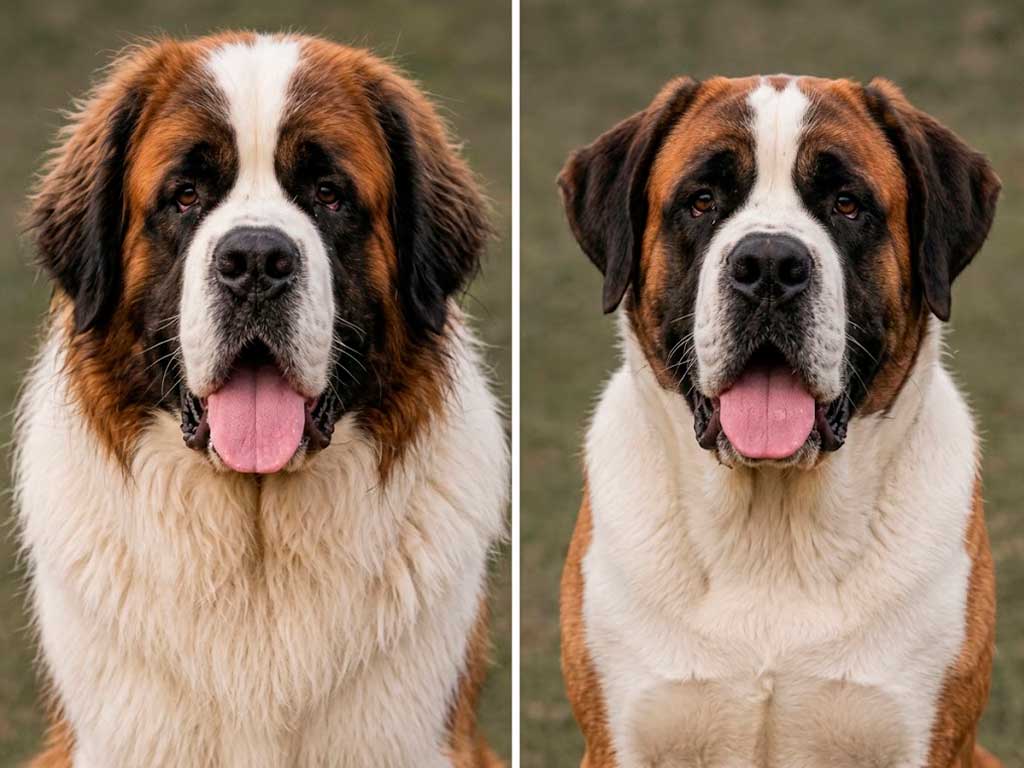 Saint Bernard Grooming: Rough Coat vs. Smooth Coat Care