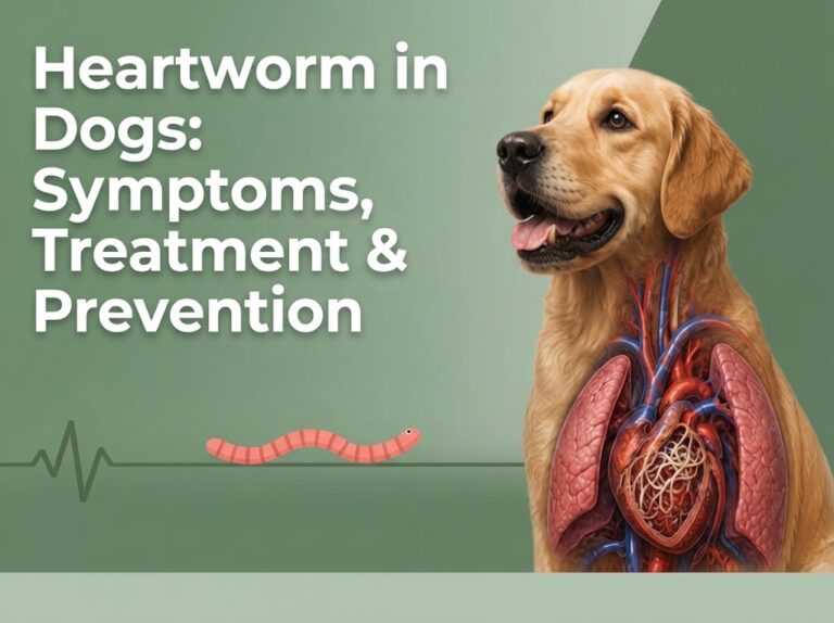 Dog receiving a veterinary heartworm examination