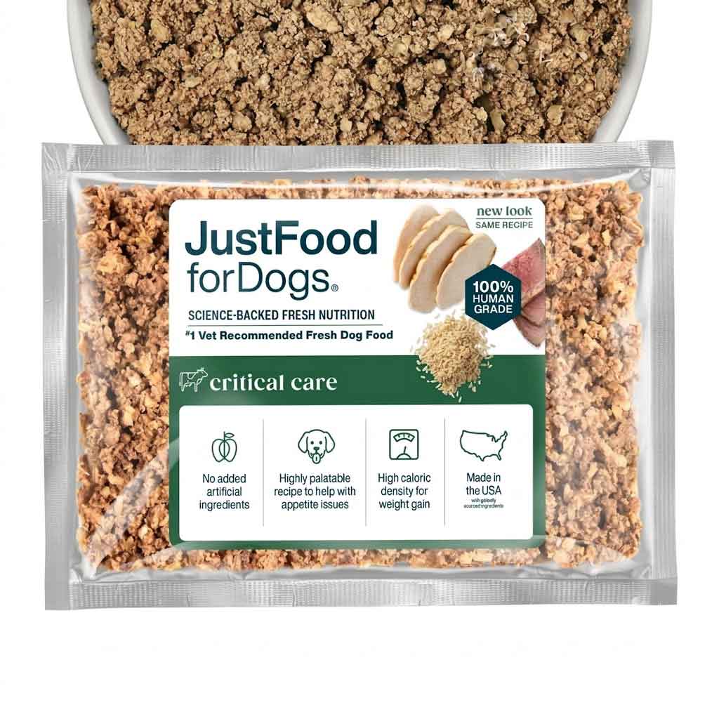 JustFoodForDogs Pantry Fresh Sampler Variety Pack featuring four dog food recipes