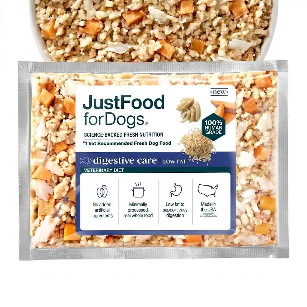 JustFoodForDogs Pantry Fresh Sampler Variety Pack featuring four dog food recipes