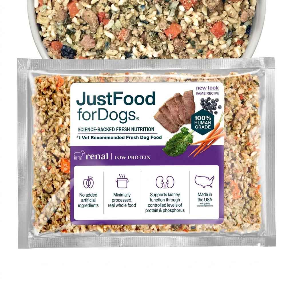 JustFoodForDogs Pantry Fresh Sampler Variety Pack featuring four dog food recipes